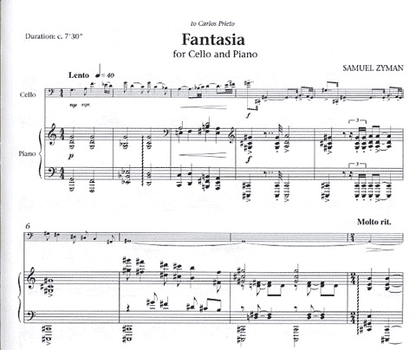 Zyman, Samuel: Fantasia for Cello & Piano