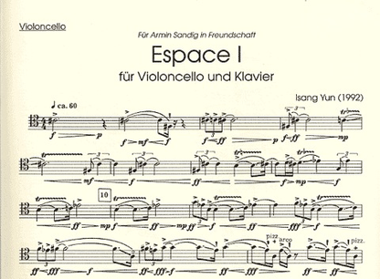 Yung, Isang Espace 1 (cello & piano)