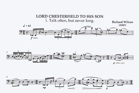 Wilson, Richard: Lord Chesterfield to his son (solo cello)