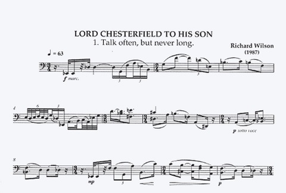 Wilson, Richard: Lord Chesterfield to his son (solo cello)