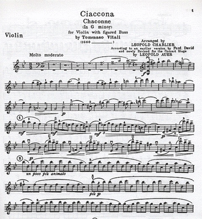 Vitali, Tomasso (David): Chaconne (violin & piano)