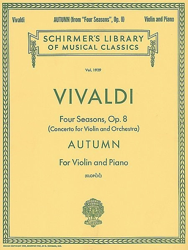 Vivaldi, A. (Klopcic): ''Autumn'' - Four Seasons, Op.8 (violin, and piano accompaniment)