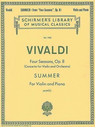 Vivaldi, A. (Klopcic): ''Summer'' from 4 Seasons (violin & piano)