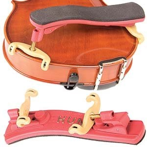 Kun Collapsible MINI Red Violin Shoulder Rest, 1/4-1/16