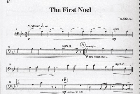 Kelley, D.: Music for Three - Traditional Christmas Music (cello, or bassoon)