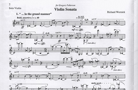 Wernick, Richard: Violin Sonata (violin & piano)