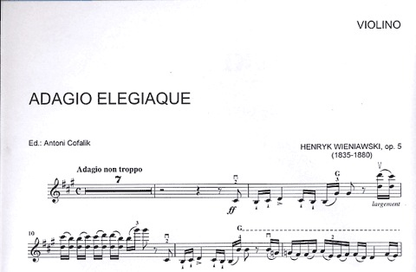 Wieniawski, Henryk: Adagio Elegiaque Op.5 (violin & piano)