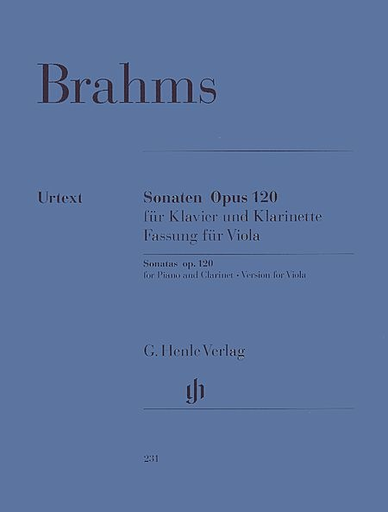 Brahms, J. (Behr): Sonatas for Piano & Viola (clarinet) Op.120, No. 1 and 2 (viola & piano)