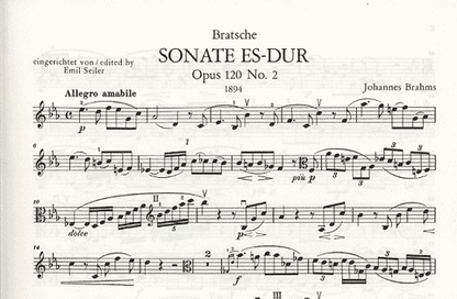 Brahms, Johannes: Sonata Op120 #2 urtext (viola & piano)