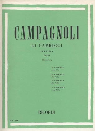 Campagnoli, Bartolomeo: 41 Caprices Op.22 for Viola