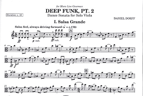 Dorff, Daniel: Deep Funk, Pt.2 Dance Sonata for Solo Viola