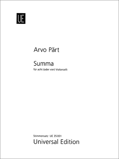 Part, A.: Summa (8 or 4 cellos)