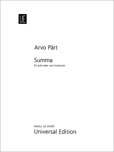 Part, A.:  Summa (4 or 8 cellos, score only)