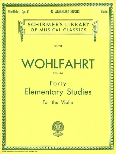 Wohlfahrt: 40 Elementary Studies for the Violin, Op. 54