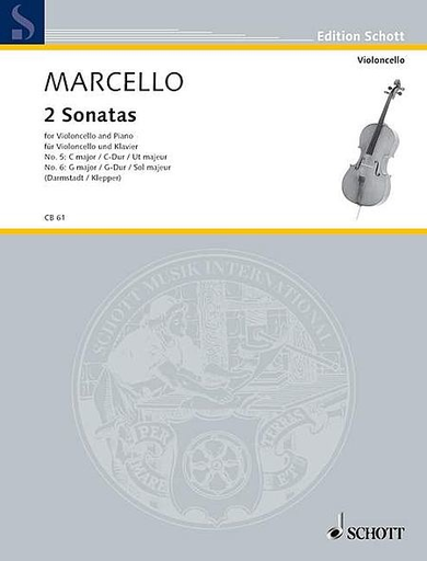 Marcello, B. (Darmstadt, ed./Klepper, arr.): 2 Sonatas, No. 5 in C major and No. 6 in G major (cello and piano)