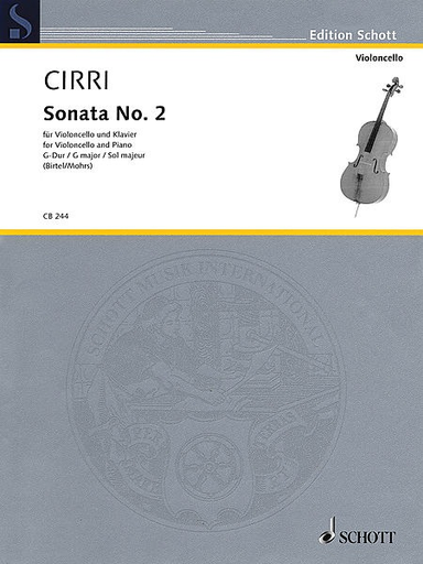 Cirri, G.B. (Birtel /Mohrs, ed.): Sonata No. 2 in G Major (cello and piano/basso continuo)