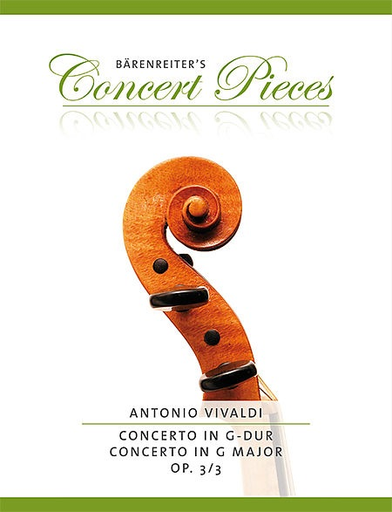 Vivaldi, Antonio (Sassmannshaus): Concerto in G major Op. 3 Nr.3 (RV 310) (violin & piano) Barenreiter