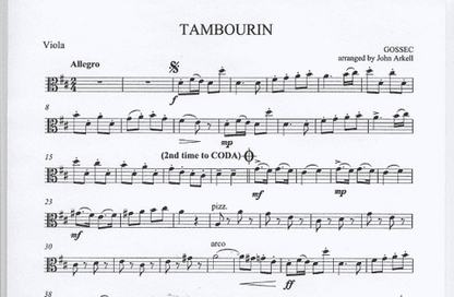 Gossec: Tambourin (viola & piano)