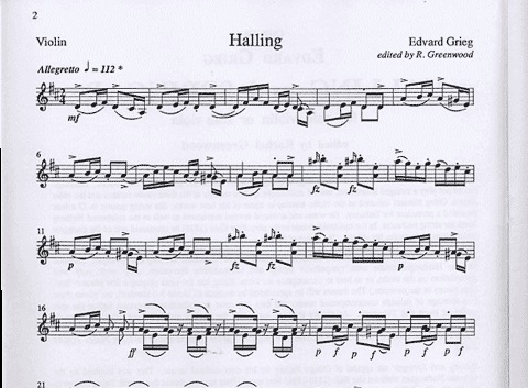 Grieg, Edvard: Halling & Springar (violin solo or viola solo)