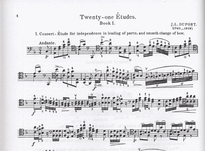 Duport: 21 Etudes Bk.1 No.1-13 (cello) SCHIRMER
