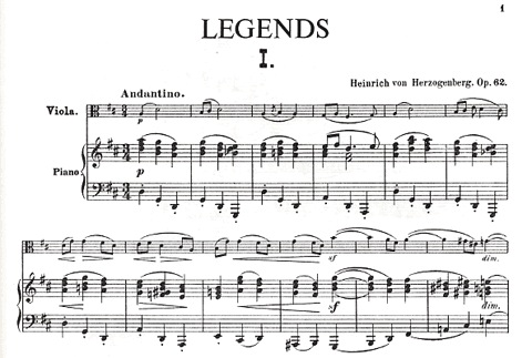 Herzogenberg, Heinrich von: Legends (viola & piano)