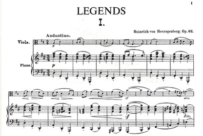 Herzogenberg, Heinrich von: Legends (viola & piano)