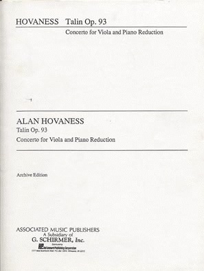 Hovhaness, Alan: Talin Concerto (viola & piano)