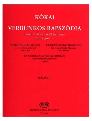 Kokai: Verbunkos Rhapsody for Viola (or violin) and piano