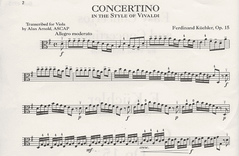 Kuchler: Concertino in G, Op. 15 for viola and piano