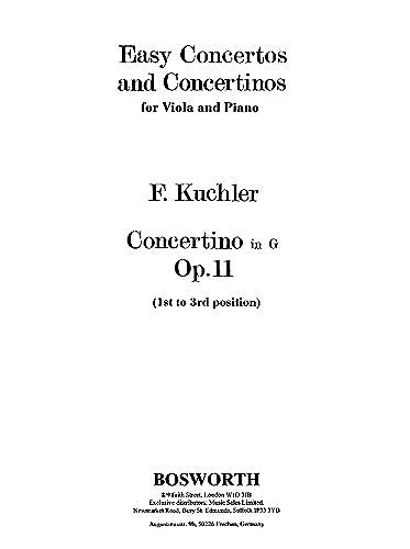 Kuchler: Concertino in G Op. 11 for viola and piano