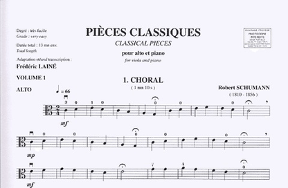 Laine: Pieces Classiques (viola & piano)