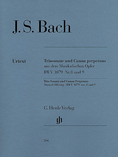 Bach, J.S. (Eppstein, ed.): Trio Sonata and Canon Perpetuus from the Musical Offering, BWV 1079, Nos. 8 and 9, urtext (flute, violin, continuo)