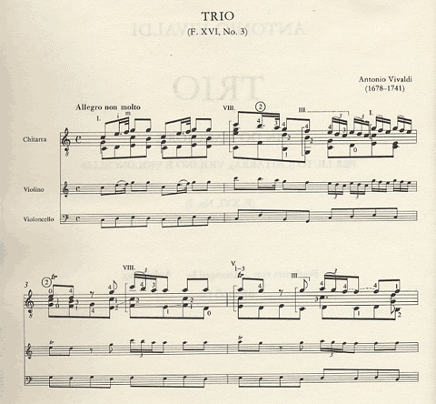 Vivaldi, Antonio: Trio in C Major RV82 (guitar, Violin, Cello)