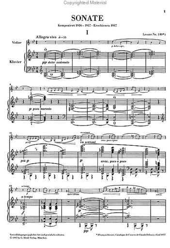 Debussy (Heinemann): Sonata for Violin & Piano - URTEXT (violin & piano) Henle