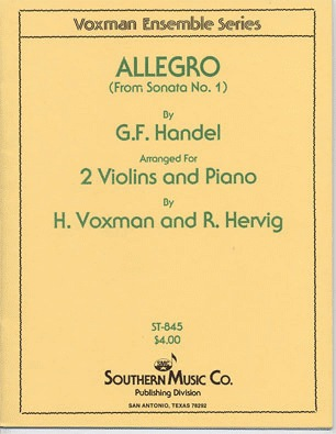 Handel, G.F. (Voxman): Allegro from Sonata #1 (2 violins & piano)