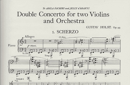Holst, Gustav: Concerto for Two Violins Op.49 (2 violins, Piano, Score)