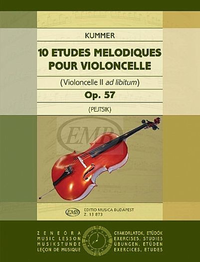 Kummer: 10 Etudes melodiques Op.57 (cello w/ 2nd cello ad libitum)
