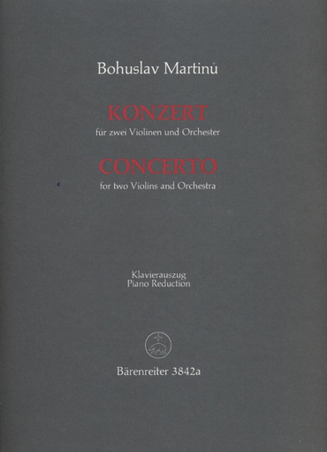 Martinu, Bohuslav: Concerto for Two Violins (2 violins & piano) Barenreiter