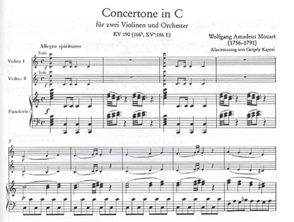 Mozart, W.A. (Halasz): Concertone in c (2 Violins & Piano)