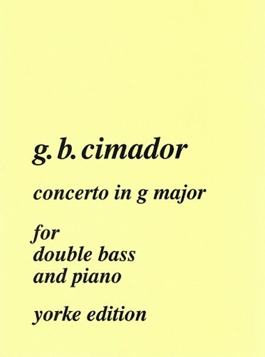 Cimador, G.B.: Concerto in G major (bass & piano)