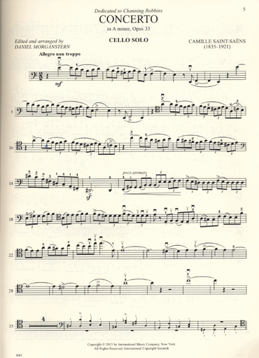 Saint-Saens, C. (Morganstern): Concerto No.1 in A minor, Opus 33 (cello and optional 2nd cello)