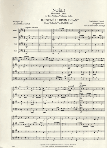 Bastable, Graham: Noel! Six French Christmas Carols (string quartet) IMC