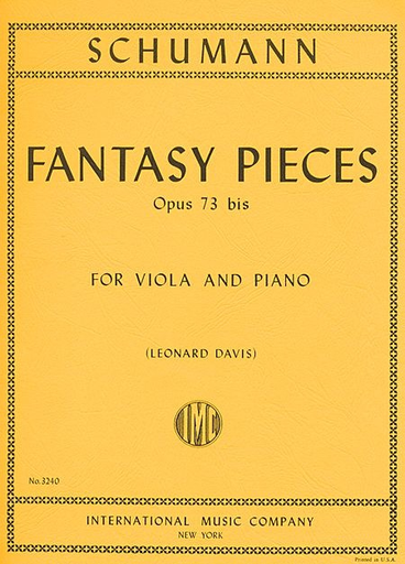 Schumann, Robert (Davis): Fantasy Pieces, Op. 73 (viola & piano)