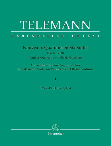Telemann, G.P.: Paris Quartets Vol.1 (flute, violin, cello, piano) Barenreiter
