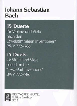 Bach (David): 15 Duets based on the Two Part Inventions, BWV 772-786 (violin & viola)