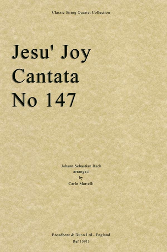 Bach, J.S. (Martelli): Jesu Joy of Man's Desiring (string quartet)