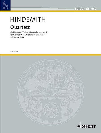 Hindemith, Paul: Quartet (1938) for clarinet, violin, cello and piano