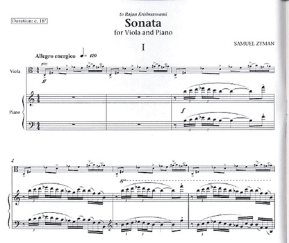 Zyman, Samuel: Sonata for Viola and Piano