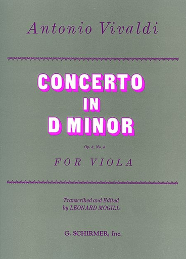 Vivaldi (Mogill): Concerto in D Minor Op.3#6 (Viola & Piano)
