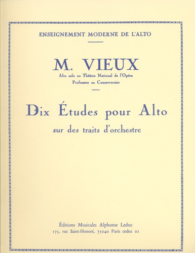 Vieux: 10 Etudes sur des Traits d'Orchestre (viola)